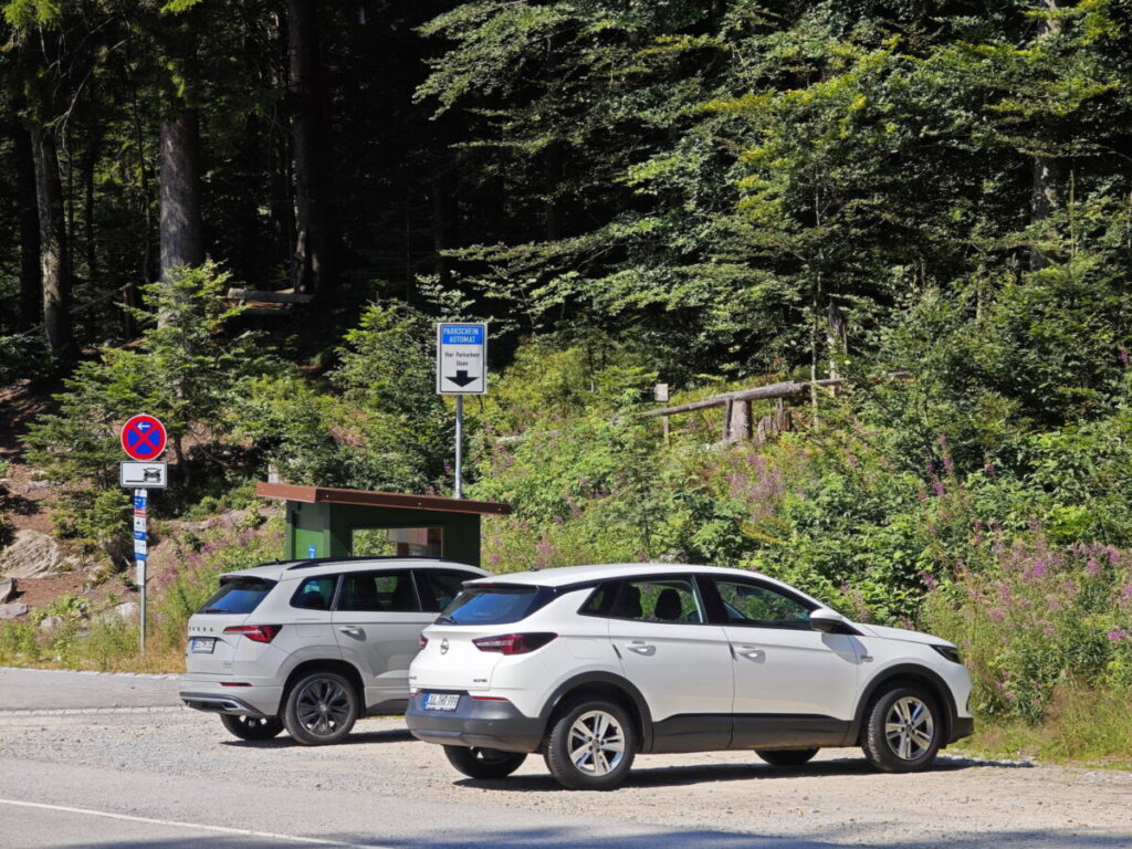 Großer Arbersee parken - nur mit Parkschein möglich